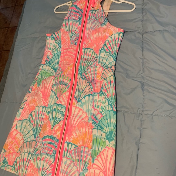 Lily Pulitzer Pink/Blue Seashell Print Dress - Picture 5 of 6